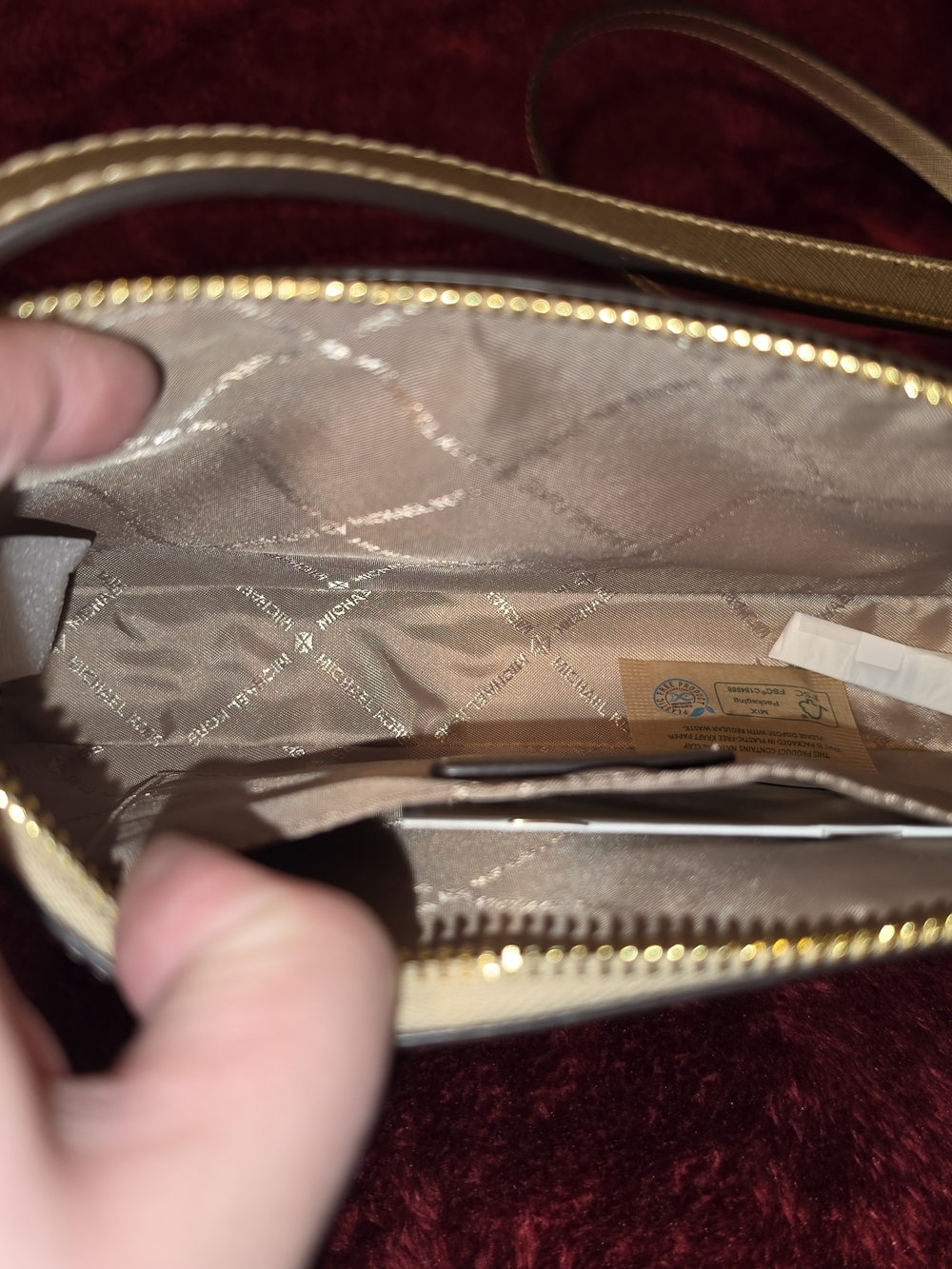 NWT Michael Kors Metallic Gold Crossbody Bag - Picture 5 of 6